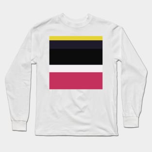 A tremendous concoction of Very Light Pink, Dark, Almost Black, Dark Pink and Sandstorm stripes. Long Sleeve T-Shirt